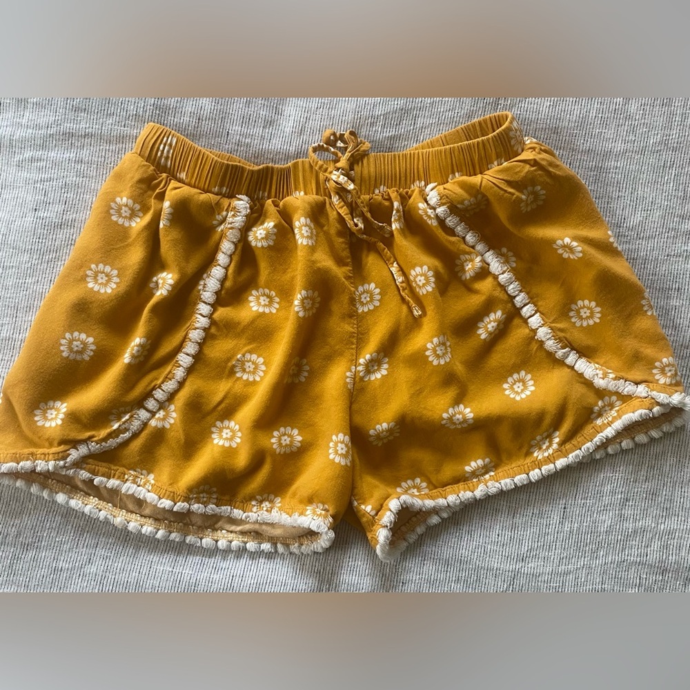 Mossimo Supply Co. Mustard Floral Shorts